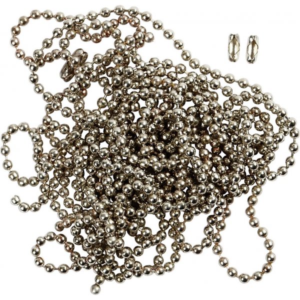 Kugelkette - versilbert - 3 m