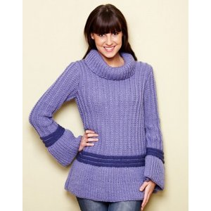 Strickanleitung - Langer Pullover mit großem Polo Strickanleitung - Langer Pullover mit großem Polo