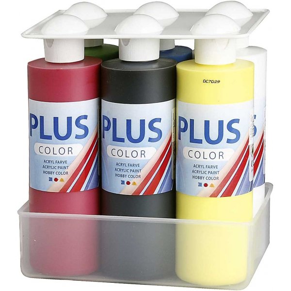 Plus Color Hobbyfarbe - Grundfarben - 6 x 250 ml