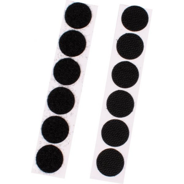 Klettband rund schwarz 20 mm 12 Sets selbstklebend