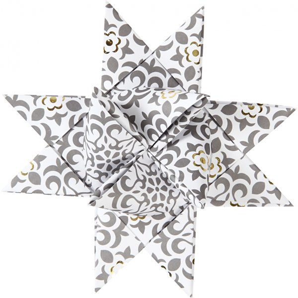 Sternstreifen - Gold - Wei - 6,5+11,5 cm, 48 Streifen