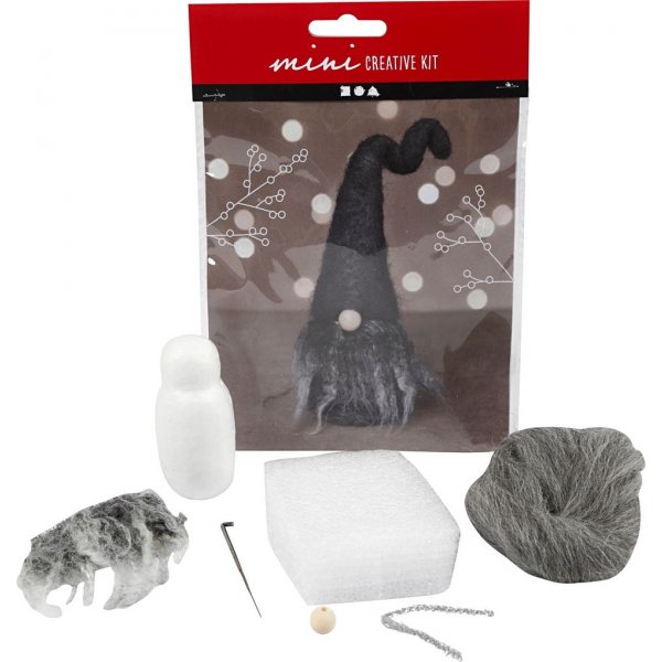 Mini-DIY-Kit - grau meliert - Weihnachtsmann