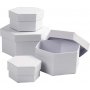 Sechseckige Boxen - wei - 4 Stk