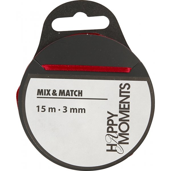 Satinband - Burgunderrot - B3 mm - 15 m Satinband - Burgunderrot - B3 mm - 15 m