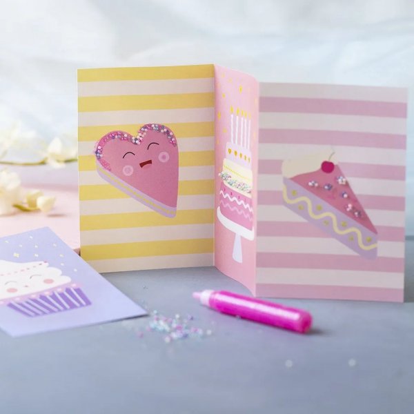 Mini DIY Kit Dekoration, Pastellgelb, Pastelllila, Pastellrosa, Kuchen