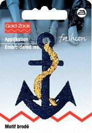 Stoffabzeichen "Anker" groß blau/gold Stoffabzeichen "Anker" groß blau/gold