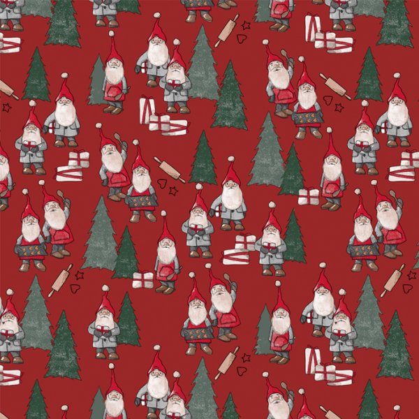 Wachstuch PVC Weihnachtsmnner - Mv Red