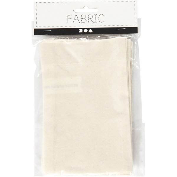 Baumwolltaschen - hell natur - 10 x 15 cm - 4 Stk