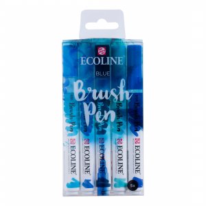 Ecoline Pinselstifte 5er-Pack - Blau Ecoline Pinselstifte 5er-Pack - Blau