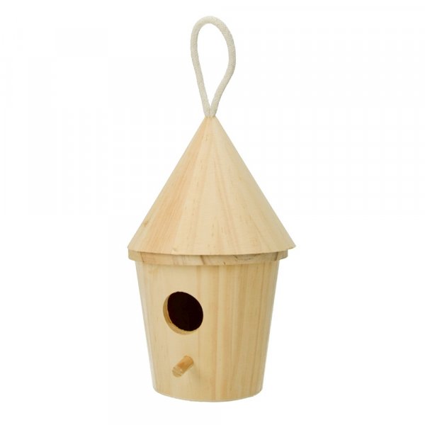 Vogelhaus H 20,5 x  13 cm - unbehandelt rund