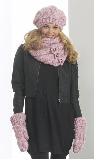 Strickmuster - Gestrickte Baskenmütze, Mütze, geknöpfter Schal, Schal-Polo und Fäustlinge Strickmuster - Gestrickte Baskenmütze, Mütze, geknöpfter Schal, Schal-Polo und Fäustlinge