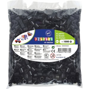 Pfeifenperlen XL 1000 Stück schwarz Pfeifenperlen XL 1000 Stück schwarz