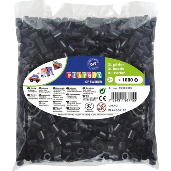 Pfeifenperlen XL 1000 Stck schwarz