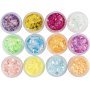 Glitzerknete, gemischte Farben, 12x5 ml