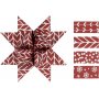 Sternstreifen - rot - wei - 6,5+11,5 cm - 60 Streifen
