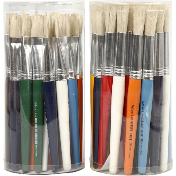 Kinderpinsel - rund und flach - 60 Stk