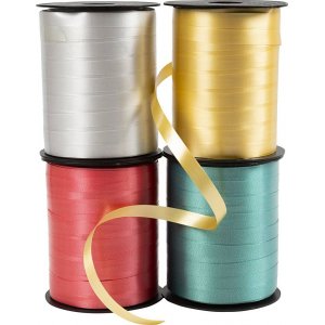 Geschenkkordel - Gold - Grün - Rot - Silber - glänzend - 4 x 250 m Geschenkkordel - Gold - Grün - Rot - Silber - glänzend - 4 x 250 m