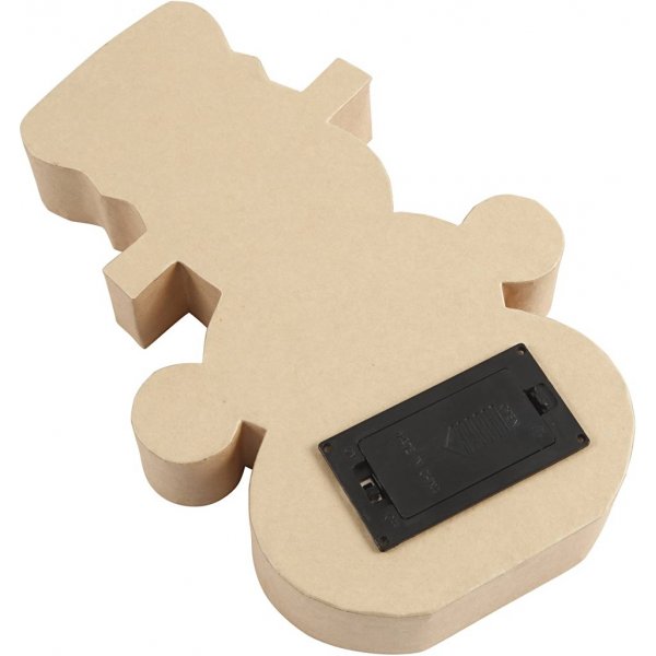 Pappfigur mit eingebautem Licht - Schneemann - 5 cm