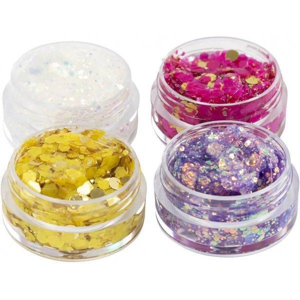 Glitzerknete, gemischte Farben 4x5 ml