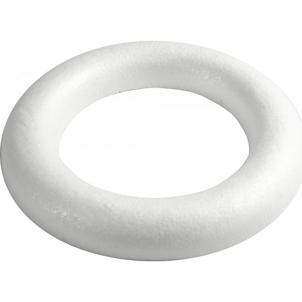 Ring mit flacher Rckseite - wei - 35 cm