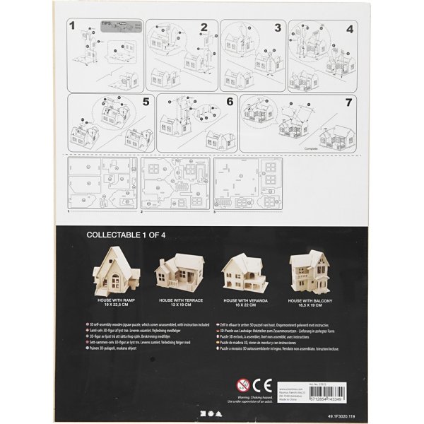 3D-Konstruktionsfigur - Haus mit Terrasse 3D-Konstruktionsfigur - Haus mit Terrasse