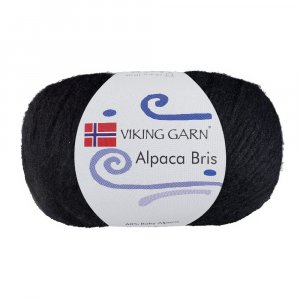 Wikingergarn Alpaka Bris 50g - Schwarz (303) Wikingergarn Alpaka Bris 50g - Schwarz (303)