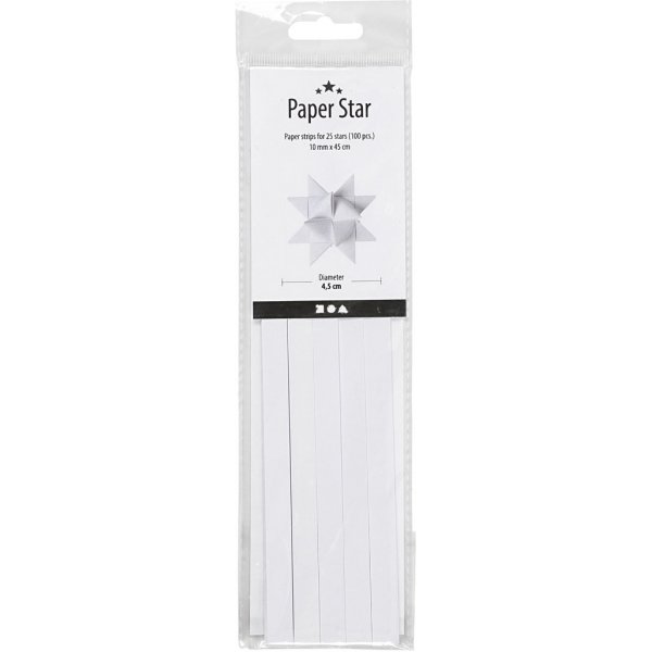 Sternstreifen - wei - 4,5 cm - 100 Streifen