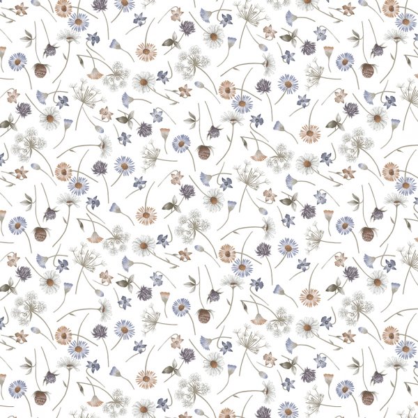 Wachstuch PVC Kleine Blumen - Blau