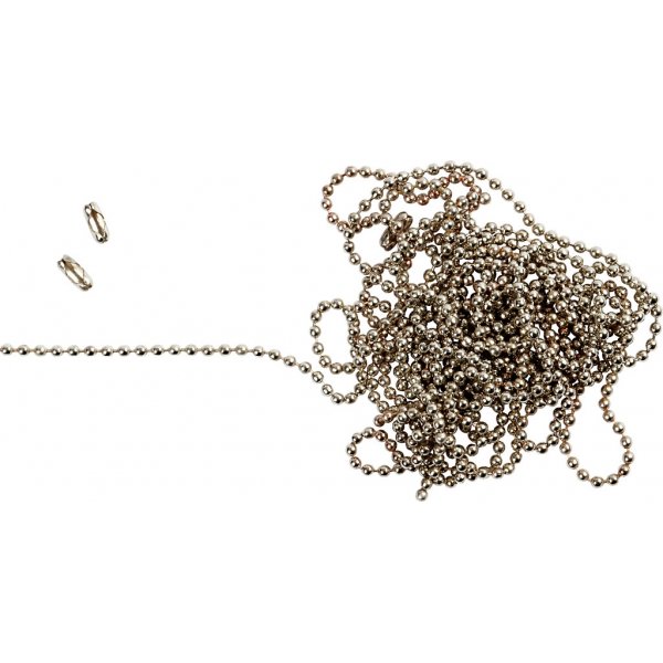Kugelkette - versilbert - 3 m