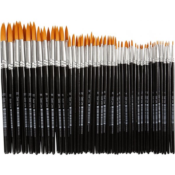 Gold Line Pinsel - Nr. 1+2+4+8+12+18+22 - rund - 7 x 12 Stk