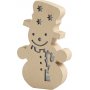 Pappfigur mit eingebautem Licht - Schneemann - 5 cm