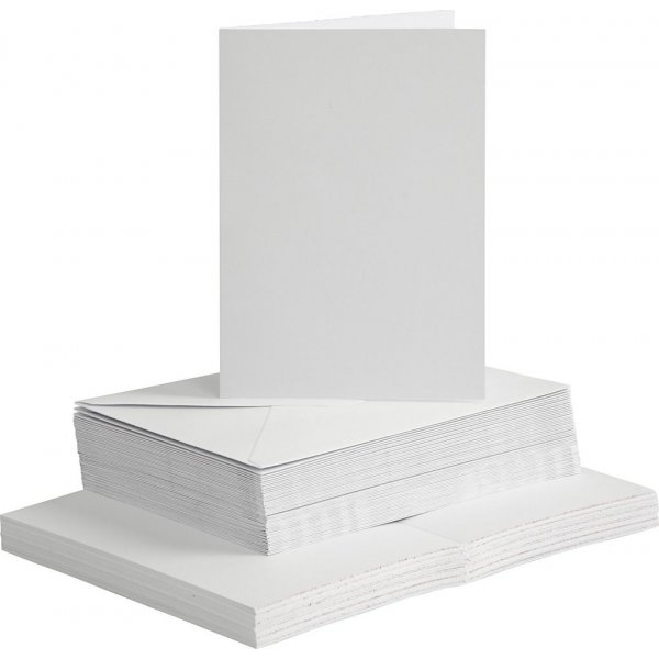 Karten und Umschlge - wei - 11,5 x 16,5 cm - 50 Sets