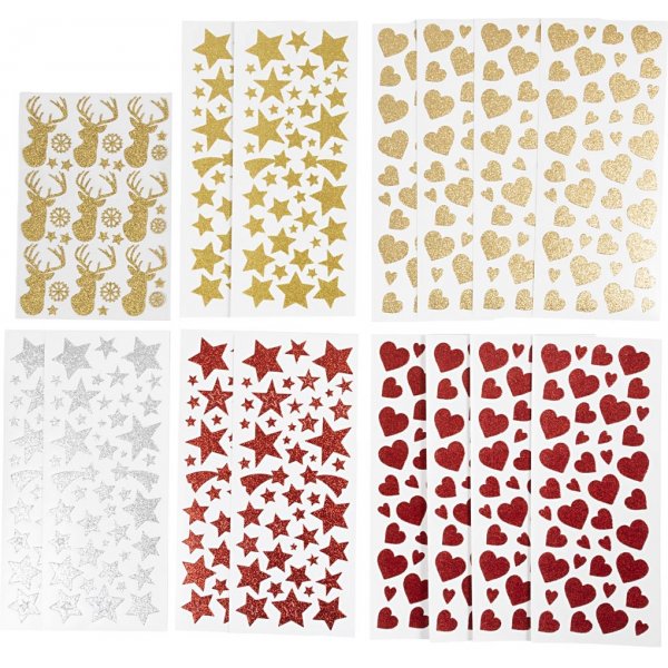 Glitzeraufkleber - 8 Blatt