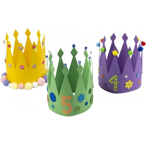 Geburtstagskronen - gemischte Farben - 25 Stk.
