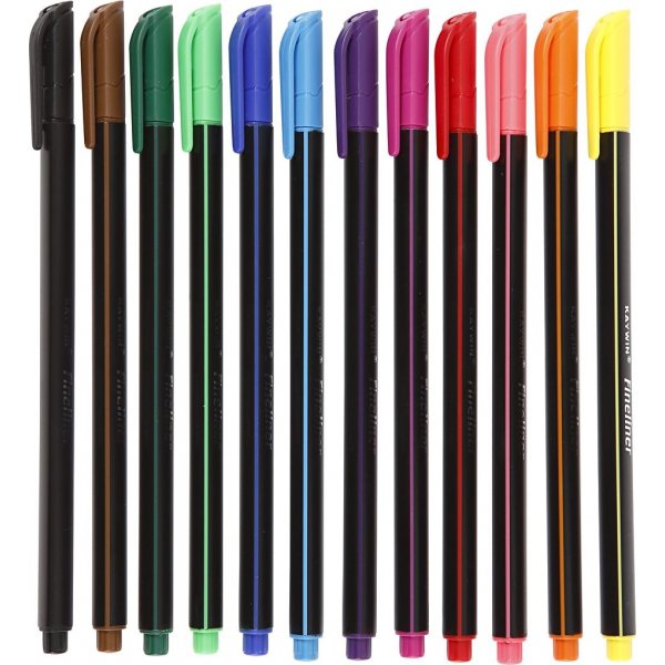 Colortime Fineliner Marker - gemischte Farben - 12 Stk