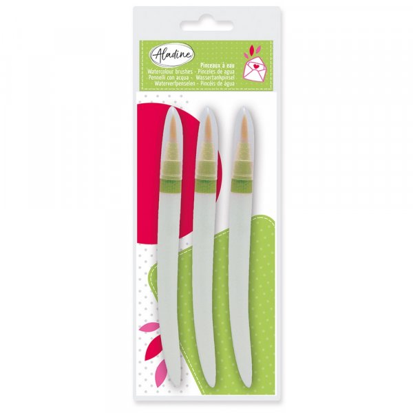 Aquarellpinsel mit Wassertank - 3er-Pack