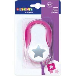 Stanzstern 3,8 cm - Rosa/Weiß Stanzstern 3,8 cm - Rosa/Weiß