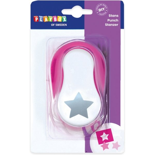 Stanzstern 3,8 cm - Rosa/Wei
