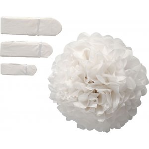 Papierpompons - weiß - 3 Stk Papierpompons - weiß - 3 Stk