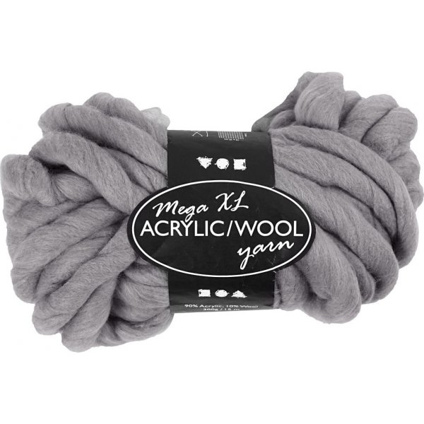 XL-Acrylgarn mit Wolle - 300 g - Grau