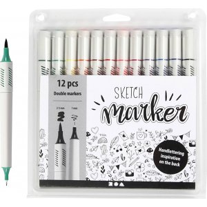 Skizzenmarker - Standardfarben - 12 Stk Skizzenmarker - Standardfarben - 12 Stk