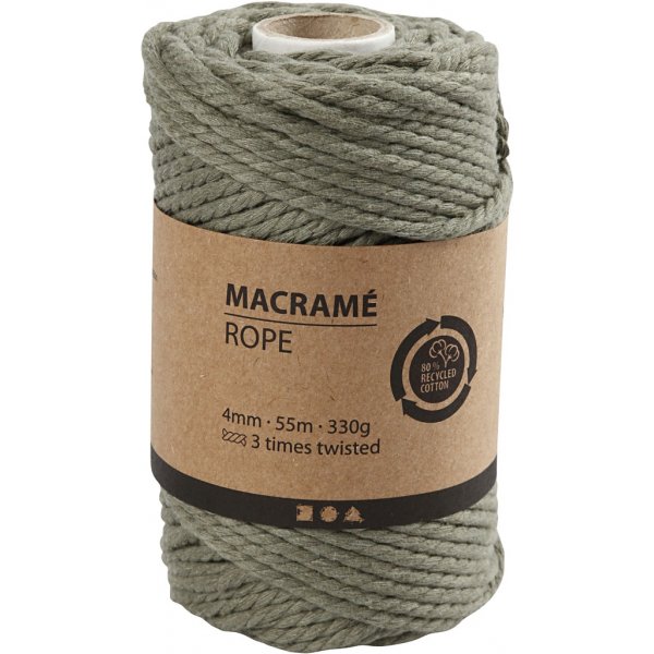 Makrameegarn - moosgrn - 4 mm - 55 m