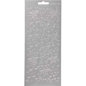 Aufkleber - Silber - Sterne - 10 x 23 cm Aufkleber - Silber - Sterne - 10 x 23 cm