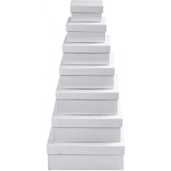 Quadratische Boxen - wei - 7 Stk