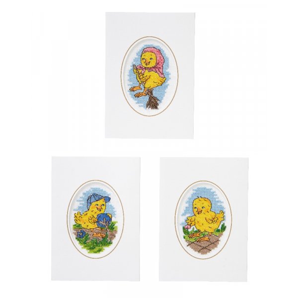 Stickset Kurz - Se Hhner im 3er-Pack