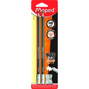 Bleistift - Maped - Jumbo-Radiergummispitze x2 + Bleistiftspitzer Bleistift - Maped - Jumbo-Radiergummispitze x2 + Bleistiftspitzer