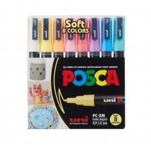 Uni Posca PC-3M - 8 sanfte Farben Uni Posca PC-3M - 8 sanfte Farben