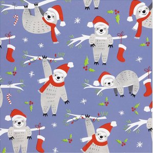 Geschenkpapier - Lila - Faultier - 5 m Geschenkpapier - Lila - Faultier - 5 m