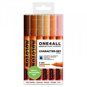Acrylmarker One4All 2 mm Zeichen - 6 Stifte Acrylmarker One4All 2 mm Zeichen - 6 Stifte