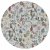 Wachstuch PVC rund Hilda - Grau/Mehrfarbig
